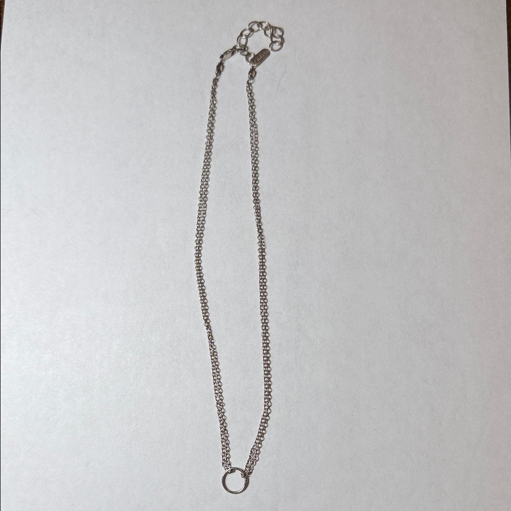 Adina Silver double strand circle necklace
